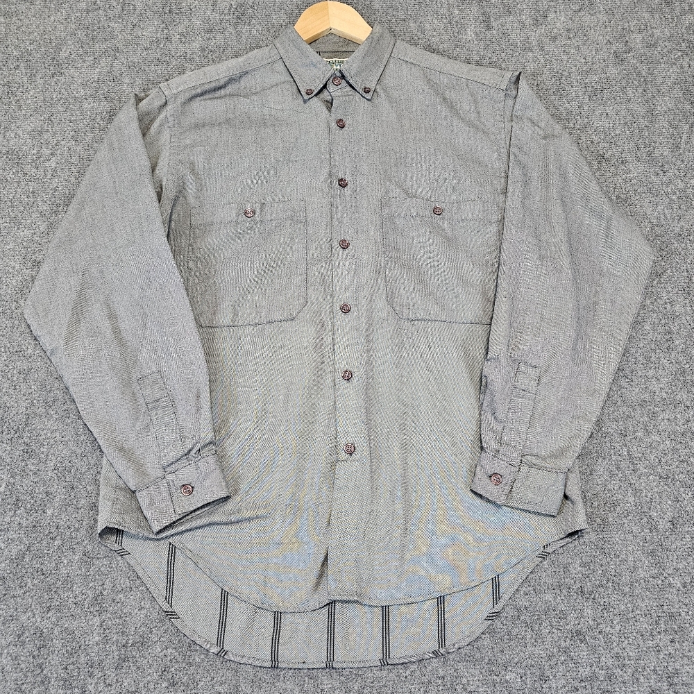 90s Levis International Collection VTG Mens M Gray Block Striped Button Up Shirt